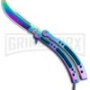 Andux CS Spectrum Balisong Butterfly Knife W/ Blue Inlays - Bowie Spectrum Plain -Kershaw Store Butterfly Spectrum BF310477 5 BHQ 81133 jr large