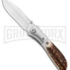 CRKT Carson Stag Spring Assisted Knife - Satin Plain 1 CRKT Carson Stag Spring Assisted Knife - Satin Plain -Kershaw Store CRKT Carson M4 02S Stag SA Satin BHQ 7036 jr large