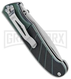 CRKT Ignitor Black & Green G10 Spring Assisted Knife - Satin Plain -Kershaw Store CRKT Ignitor SA Black Green G 10 Satin 6850 BHQ 4374 jr side large