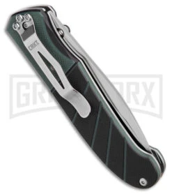 CRKT Ignitor Black & Green G-10 Spring Assisted Knife - Satin Serr -Kershaw Store CRKT Ignitor SA Black and Green G 10 Satin Serr BHQ 4147 jr side large