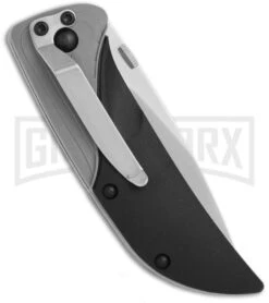 CRKT Ichi Koji Hara Black/Gray Spring Assist Knife - Satin Plain -Kershaw Store CRKT Koji Hara Ichi SA Gray Satin 1070 BHQ 0649 jr side large