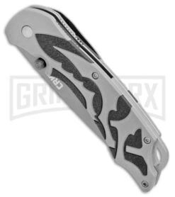 CRKT Moxie Gray/Black Spring Assisted Knife - Titanium Plain -Kershaw Store CRKT Merch Moxie Gray Black SA Grey Plain 1102 BHQ 18527 jr spine large
