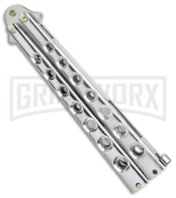 Caliber Gourmet Silver Fork Butterfly Trainer -Kershaw Store Caliber Gourmet Silver Fork Butterfly trainer BP 19522 er spine large