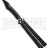 Chalkhill Balisong Black Butterfly Knife - Black Tanto Dragon Handles