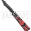 Chalkhill Balisong Butterfly Knife - Black/Red Dragon Handles - Black Plain -Kershaw Store Chalkhill Balisong Black Butterfly Black Red Dragon Handles GX 37965 jr large