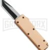 Chud Gold OTF Automatic Knife - Black Tanto Plain -Kershaw Store Chud Mini Gold OTF Auto Black Tanto Plain T279935 8 GX 33388 jr large