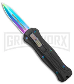 Coffin Blaster 2.0 Black DA/OTF Automatic Knife - Rainbow Dagger