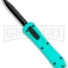 Coffin Blaster Aqua Blue DA/OTF Automatic Knife - Black Plain -Kershaw Store Coffin Blaster Aqua Blue DA OTF Auto Black Plain GX 35363 jr large