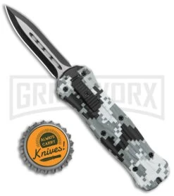 Coffin Blaster 2.0 Gray Camo W/Flames DA/OTF Automatic Knife - Black Two Tone -Kershaw Store Coffin Blaster Gray Camo Flames DA Auto Black TT GX 37837 jr bottlecap large