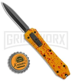 Coffin Blaster Orange/Splatter DA/OTF Automatic Knife - Black Dagger -Kershaw Store Coffin Blaster Orange Splatter DA OTF Auto Black Dagger GX 37881 jr bottlecap large
