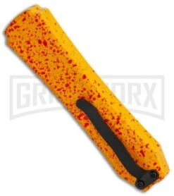 Coffin Blaster Orange/Splatter DA/OTF Automatic Knife - Black Dagger -Kershaw Store Coffin Blaster Orange Splatter DA OTF Auto Black Dagger GX 37881 jr side large