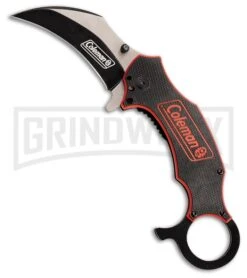 Coleman Raptor Talon Red G-10 Spring Assisted Karambit Knife - Two-Tone Plain