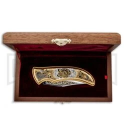 Custom Russian Gold Leopard Automatic Knife - Polish Plain 11 Custom Russian Gold Leopard Automatic Knife - Polish Plain -Kershaw Store Custom Russian Gold Leopard Auto Polish RV HC3 LEOPARD GX 31048 jr box large