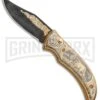 Custom Russian Gold Lion Automatic Knife - Damascus Plain -Kershaw Store Custom Russian Gold Lion Auto Damascus RV HC3 LION DAM GX 31050 jr large