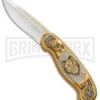 Custom Russian Gold Wolf Automatic Knife - Polish Plain 2 Custom Russian Gold Wolf Automatic Knife - Polish Plain -Kershaw Store Custom Russian Gold Wolf Auto Polish RV HC2M WOLF GX 31047 jr large