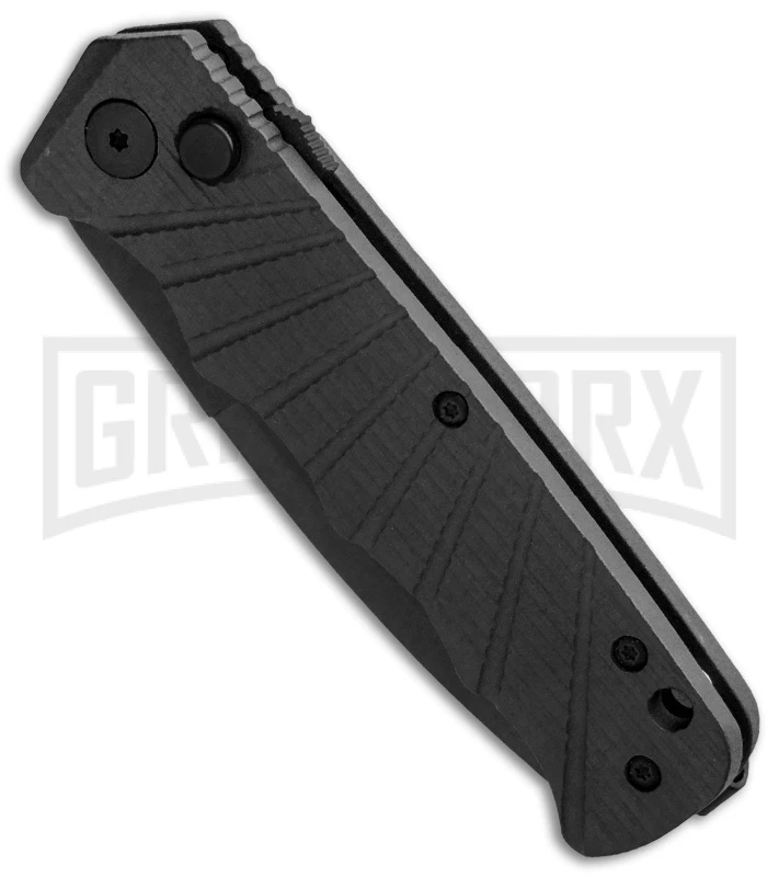Delta Force Automatic Knife Black Aluminum - Black Plain 4 Delta Force Automatic Knife Black Aluminum - Black Plain - Image 2