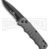 Delta Force Automatic Knife Gray Aluminum - Black Partially Serrated 2 Delta Force Automatic Knife Gray Aluminum - Black Partially Serrated -Kershaw Store Delta Force Auto Gray Molded Plastic Black Partially Serrated GX 33545 jr large