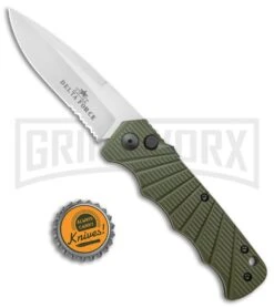 Delta Force Automatic Knife Green Aluminum - Satin Partially Serrated -Kershaw Store Delta Force Auto Green Aluminum Satin Partially Serr GX 38066 jr bottlecap large