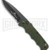 Delta Force Automatic Knife OD Green Aluminum Drop Point - Black Serr 1 Delta Force Automatic Knife OD Green Aluminum Drop Point - Black Serr -Kershaw Store Delta Force Auto OD Green Aluminum DP Black Serr GX 38233 jr large