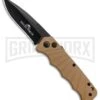 Delta Force Automatic Knife Tan Aluminum - Black Plain 1 Delta Force Automatic Knife Tan Aluminum - Black Plain -Kershaw Store Delta Force Auto Tan Aluminum Black GX 34163 jr large