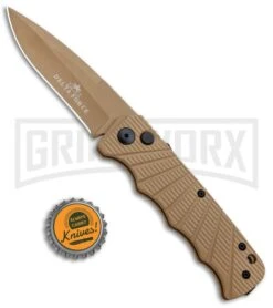 Delta Force Automatic Knife Tan Aluminum - Tan Plain -Kershaw Store Delta Force Auto Tan Molded Plastic Tan Plain GX 33542 jr bottlecap large