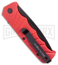 Delta Force Automatic Knife Red Aluminum - Black Plain -Kershaw Store Delta Force Automatic Knife Red Aluminum Black Serr GX 41280 KC side large