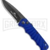 Delta Force Automatic Knife Blue Aluminum - Black Plain -Kershaw Store Delta Force Blue Auto Black GX 38567 jr large