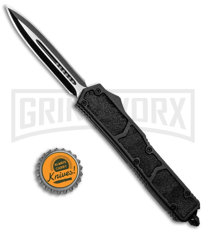 Delta Force D/A Black Tactical OTF Automatic Knife - Black Plain 7 Delta Force D/A Black Tactical OTF Automatic Knife - Black Plain - Image 5