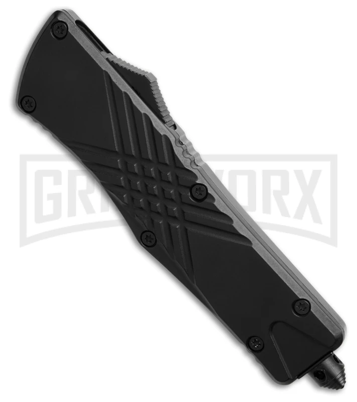 Demolisher OTF Automatic Knife Clip Point Black - Two Tone Plain 4 Demolisher OTF Automatic Knife Clip Point Black - Two Tone Plain - Image 2