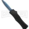 Edgeworks Carbon Fiber OTF Auto Knife Dagger - Blue Damascus Finish) -Kershaw Store Edgeworks Carbon Fiber OTF Auto Knife Dagger 3in Blue Damascus GX 42360 td large