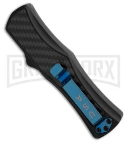 Edgeworks Carbon Fiber OTF Auto Knife Dagger - Blue Damascus Finish) 7 Edgeworks Carbon Fiber OTF Auto Knife Dagger - Blue Damascus Finish) -Kershaw Store Edgeworks Carbon Fiber OTF Auto Knife Dagger 3in Blue Damascus GX 42360 td side large