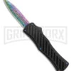 Edgeworks Carbon Fiber OTF Auto Knife Dagger - Rainbow Damascus Finish) -Kershaw Store Edgeworks Carbon Fiber OTF Auto Knife Dagger 3in Rainbow Damascus GX 42359 td large