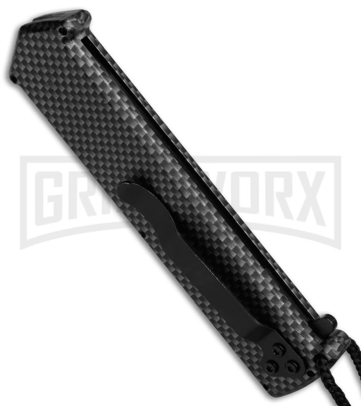 Elemental Reactor Sim. Carbon Fiber OTF Automatic Knife - Black Plain 4 Elemental Reactor Sim. Carbon Fiber OTF Automatic Knife - Black Plain - Image 2