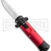 Enzo OTF Red/Black Automatic Keychain Knife - Satin Spear Point Plain -Kershaw Store Enzo OTF Auto Keychain Knife Red Black Satin GX 38888 jr large