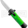 Enzo OTF Green/Black Automatic Keychain Knife - Satin Spear Point Plain -Kershaw Store Enzo Stiletto Mini Green Black Bolsters OTF Auto Satin GX 38905 jr large