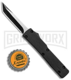 Firecracker Mini Black D/A OTF Automatic Knife - Tanto Two-Tone Plain -Kershaw Store Firecracker Mini Black DA Auto Tanto TT Plain GX 33656 jr bottlecap large