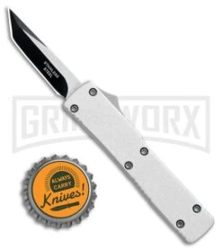 Firecracker Mini Silver D/A OTF Automatic Knife - Two Tone Tanto -Kershaw Store Firecracker Mini Silver DA OTF Auto TT Tanto GX 34971 jr bottlecap large