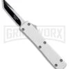 Firecracker Mini Silver D/A OTF Automatic Knife - Two Tone Tanto -Kershaw Store Firecracker Mini Silver DA OTF Auto TT Tanto GX 34971 jr large