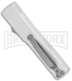 Firecracker Mini Silver D/A OTF Automatic Knife - Tanto Two Tone -Kershaw Store Firecracker Mini Silver DA OTF Auto Tanto TT GX 37668 jr side large