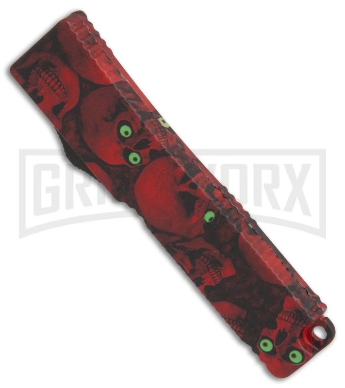 Firecracker Mini Red Skull D/A OTF Automatic Knife - Black Plain 5 Firecracker Mini Red Skull D/A OTF Automatic Knife - Black Plain - Image 3