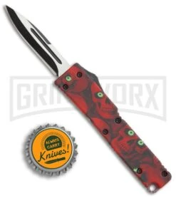 Firecracker Mini Red Skull D/A OTF Automatic Knife - Black Plain 9 Firecracker Mini Red Skull D/A OTF Automatic Knife - Black Plain -Kershaw Store Firecracker mini red skull DA black BP 19698 er size large