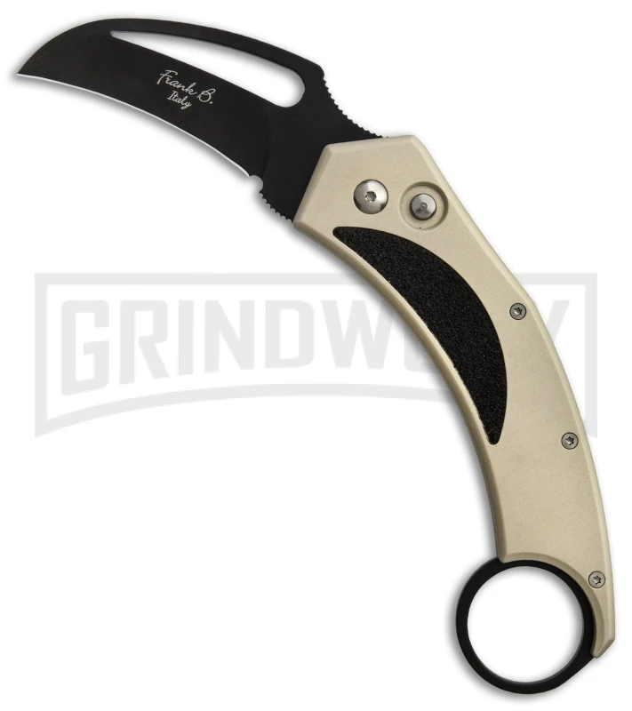 Frank B Beltrame Karambit Tan Automatic Knife - Black Plain 3 Frank B Beltrame Karambit Tan Automatic Knife - Black Plain