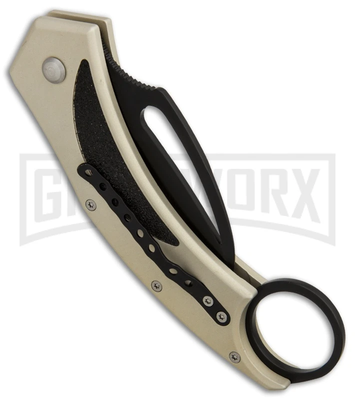 Frank B Beltrame Karambit Tan Automatic Knife - Black Plain 4 Frank B Beltrame Karambit Tan Automatic Knife - Black Plain - Image 2