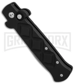 Frank B. Italian Stealth Black Automatic Knife - Flat Grind Bead Blast -Kershaw Store Frank B Italian Stealth Black Flat Grind BB BP 29254 er spine large