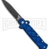 Frank B. Italian Stealth Blue Automatic Knife - Black Plain -Kershaw Store Frank Beltrame B Stealth Blue Black Auto GX 33739 jr large
