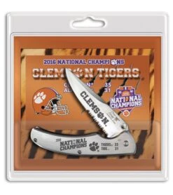 Frost Cutlery Clemson Champs Gray Spring Assisted Knife - Satin Serr