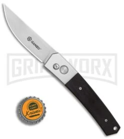 Ganzo Knives Black Wood Automatic Knife - Satin Plain -Kershaw Store Ganzo Knives Black Wood G10 satin plain BHQ 27479 er bottlecap 2 large
