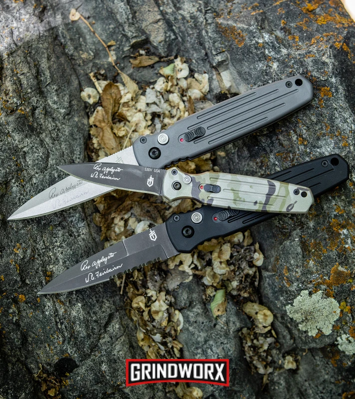 Gerber Covert Gray Automatic Knife - Stonewash Plain 7 Gerber Covert Gray Automatic Knife - Stonewash Plain - Image 5