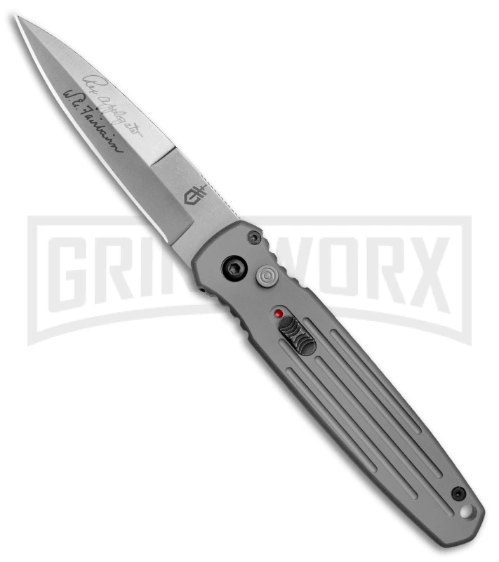 Gerber Covert Gray Automatic Knife - Stonewash Plain 3 Gerber Covert Gray Automatic Knife - Stonewash Plain