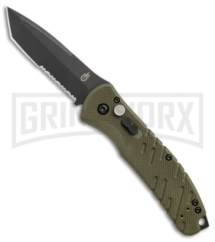Gerber Propel Downrange OD Green Automatic Knife - Tanto Black Serr 3 Gerber Propel Downrange OD Green Automatic Knife - Tanto Black Serr